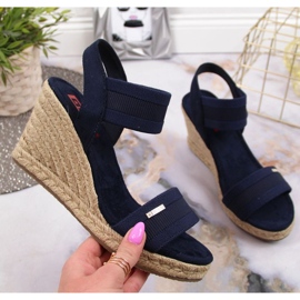 Sandalias cuña Big Star W JJ274977 azul marino 1