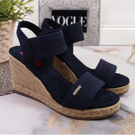 Sandalias cuña Big Star W JJ274977 azul marino 5