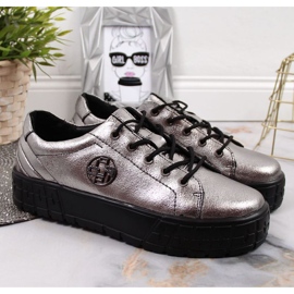 Zapatos plataforma en piel Filippo W PAW320B plata 6