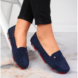 Mocasines de piel ante Filippo W PAW201D azul marino 2