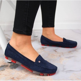 Mocasines de piel ante Filippo W PAW201D azul marino 3