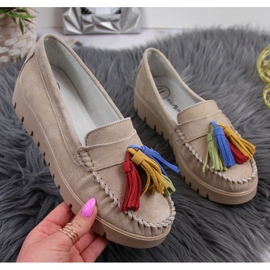 Mocasines de piel con flecos Filippo W PAW327A beige 1