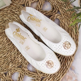 Rieker W RKR516 bailarinas caladas blanco dorado 3