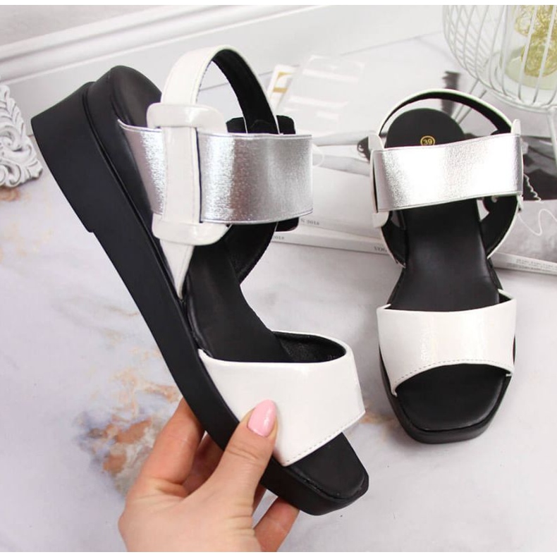 Sandalias cuña Potocki W WOL75B blanco 1