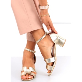 Sandalia tacón Nabila Gold dorado 2