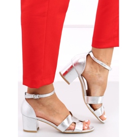 Sandalias de tacón de Nabila Silver plata 1