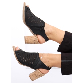 Sandalias caladas en el puesto Assia Black negro 4