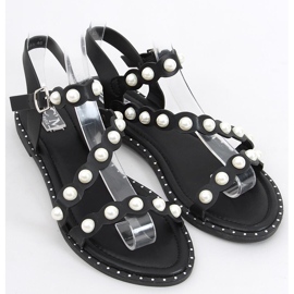 Sandalias con perlas Zarina Negro 5