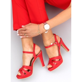 Camara Sandalias rojas de tacón alto rojo 5