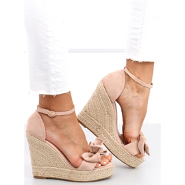 Alpargatas sandalias con cuña Aida Nude rosado 5
