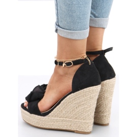 Sandalias Alpargatas con cuña Aida Negra negro 1