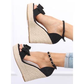 Sandalias Alpargatas con cuña Aida Negra negro 2