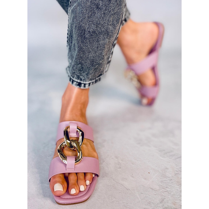 Pantuflas con cadena Saud Purple rosado 1