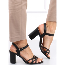 Sandalia tacón Rania Negra negro 2 Sandalia tacón Rania Negra negro 2