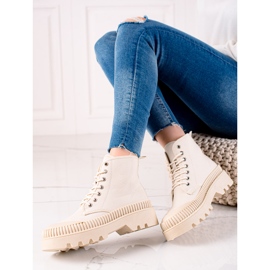 Melisa Zapatillas de moda en la plataforma beige 3