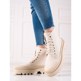 Melisa Zapatillas de moda en la plataforma beige 1