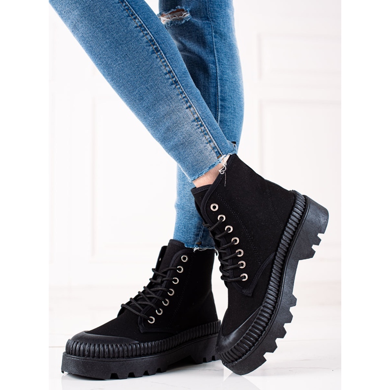 Melisa Zapatillas de moda en la plataforma negro 1