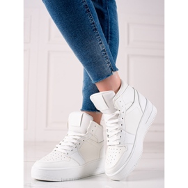 Renda Zapatillas altas en la plataforma blanco 2