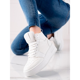Renda Zapatillas altas en la plataforma blanco 1