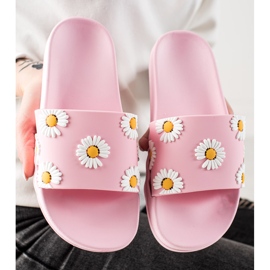 TRENDI Pantuflas Rosa Con Margaritas rosado 1