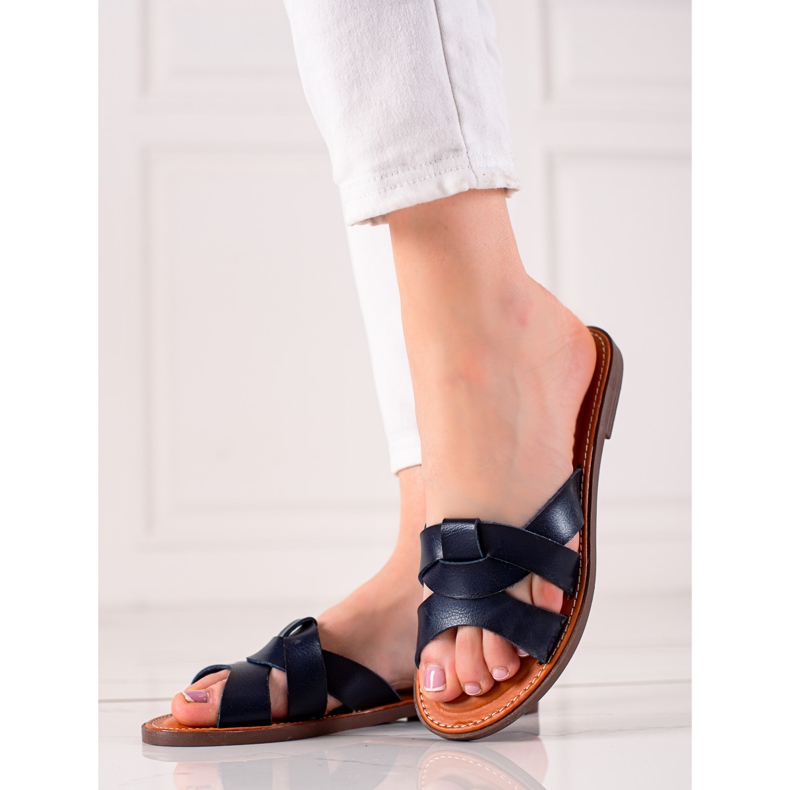 TRENDI Pantuflas Casual Azul Marino 1