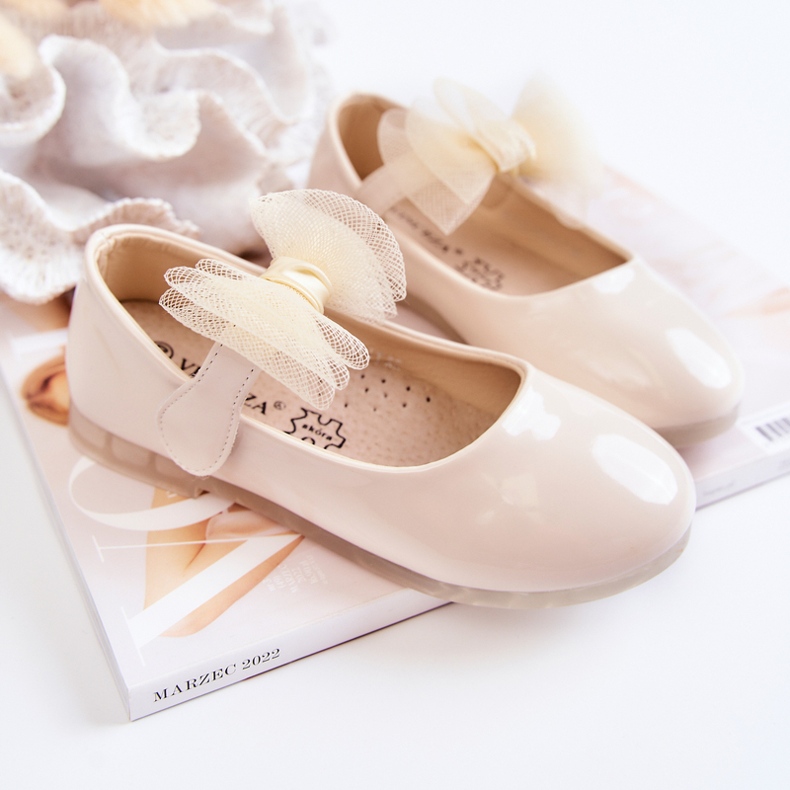 Vinceza Bailarinas Infantiles Lacadas Con Velcro Beige Claro Carla 2