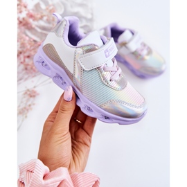 PE1 Deportivas Infantiles Piel Blanco-Violeta Loopsy 3