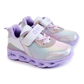 PE1 Deportivas Infantiles Piel Blanco-Violeta Loopsy 5