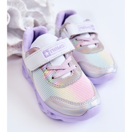PE1 Deportivas Infantiles Piel Blanco-Violeta Loopsy 4