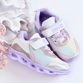 PE1 Deportivas Infantiles Piel Blanco-Violeta Loopsy 6