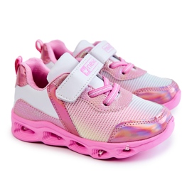 PE1 Deportivas Infantiles de Piel Trabillas Blancas y Rosas blanco rosado 8