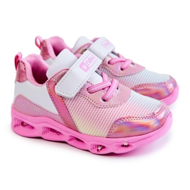 PE1 Deportivas Infantiles de Piel Trabillas Blancas y Rosas blanco rosado 5