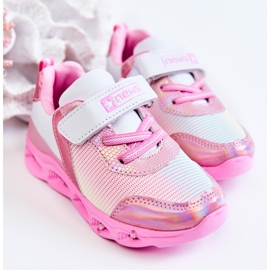 PE1 Deportivas Infantiles de Piel Trabillas Blancas y Rosas blanco rosado 2
