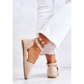 PE1 Alpargatas Mujer Hebilla Beige Claro Bonetti marrón 4