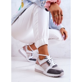 S.Barski Deportivas Piel Deportivas Cuña Plata-Gris Elissa rosado 7