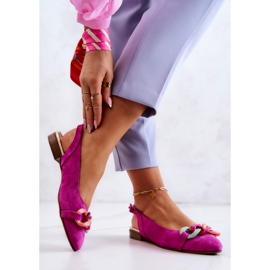 Bailarinas Ante Con Cadena Lewski Shoes 3125 Fucsia rosado 2