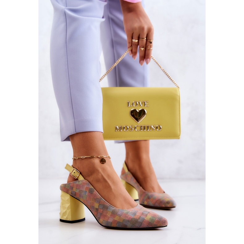 Bombas De Gamuza En Un Poste Maciejka 05427-39 Multicolor amarillo 2