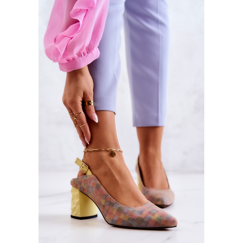 Bombas De Gamuza En Un Poste Maciejka 05427-39 Multicolor amarillo 1