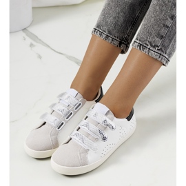 Deportivas blancas Surrey para mujer blanco negro plata gris 1