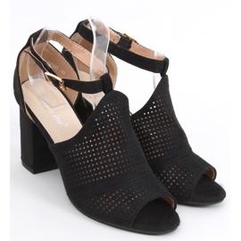Sandalias caladas Bahati Negro tacón 1