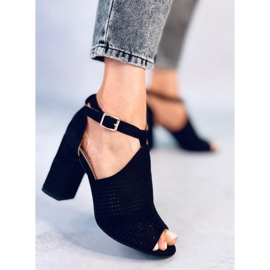 Sandalias caladas Bahati Negro tacón 5