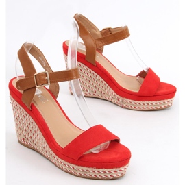 Sandalias cuña Zahia Rojo 4