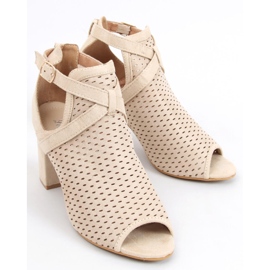 Sandalias caladas en el poste Barika Beige 3