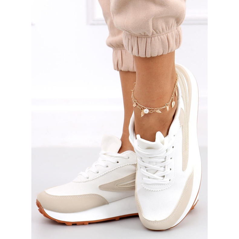 Deportivas mujer Naila Beige blanco 1