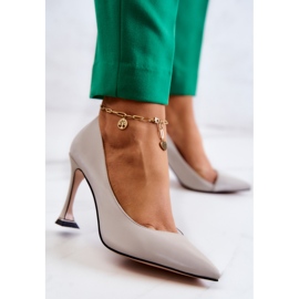 S.Barski Stilettos Moda Piel Gris Claro Tamira 2