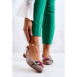 Bailarinas Ante Con Cadena Lewski Shoes 3125 Beige 1