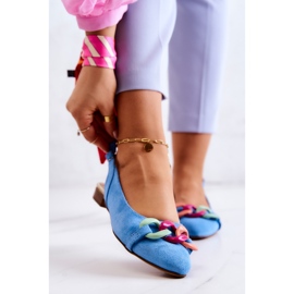 Bailarinas Ante Con Cadena Lewski Shoes 3125 Azul 1