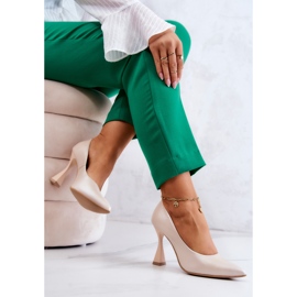 Lewski Shoes Bombas de cuero de moda Zapatos Lewski 3181 Beige 8