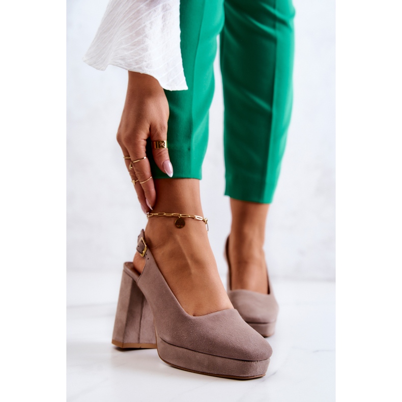 Zapatos De Tacón De Gamuza Maciejka 05441-10 Beige 1