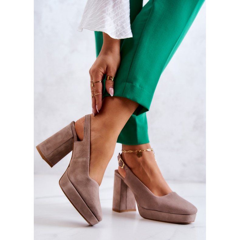 Zapatos De Tacón De Gamuza Maciejka 05441-10 Beige 2